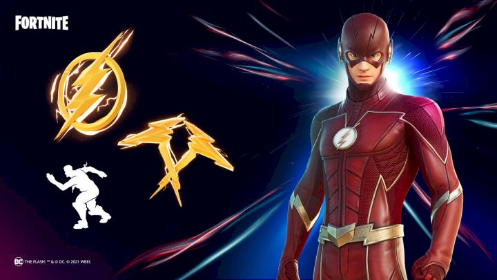 Fortnite com nova skin de Flash