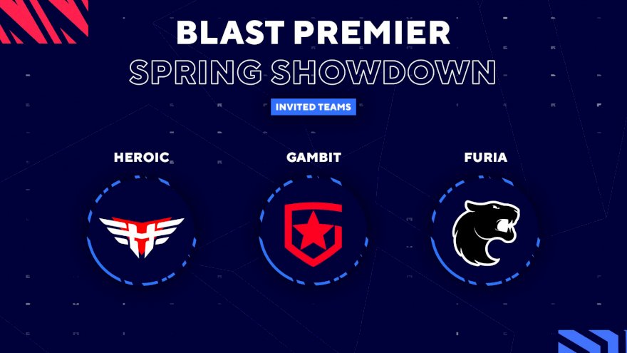 Gambit, FURIA e Heroic recebem convite para a BLAST Premier Showdown