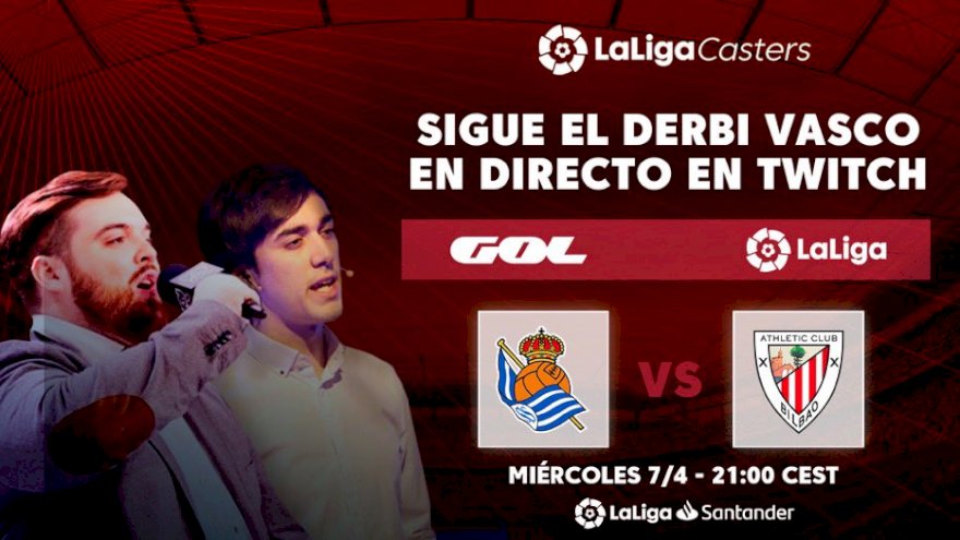 Twitch irá transmitir o derby entre Real Sociedad e Athletic Club com Ibai a comentar
