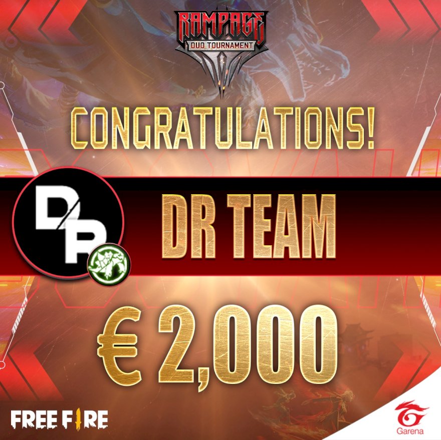 DR Team conquista o Free Fire Rampage Duo Tournament