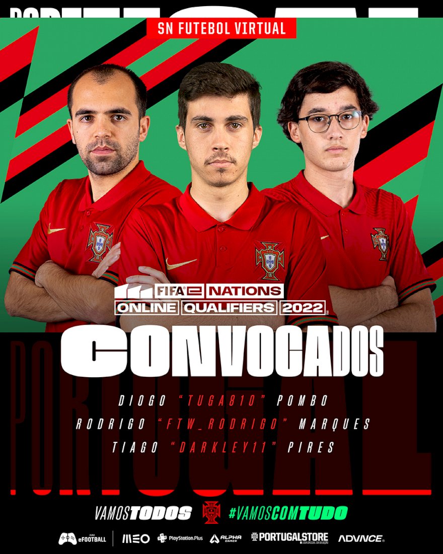 Conhecidos os convocados para a próxima jornada da eNations Cup
