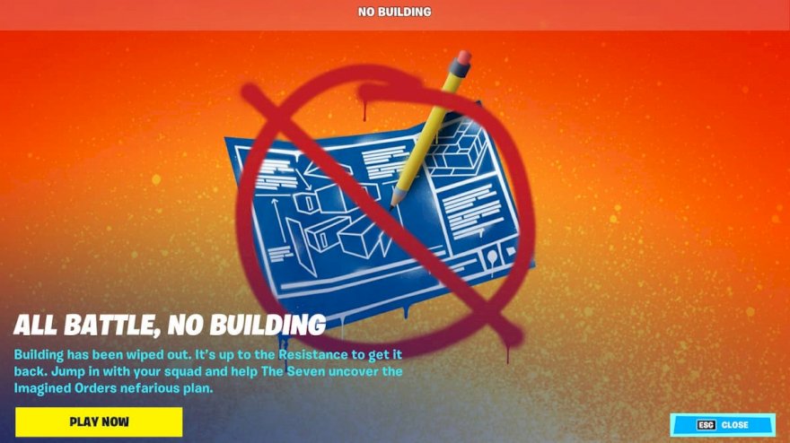 Fortnite com modos sem construção permanentemente